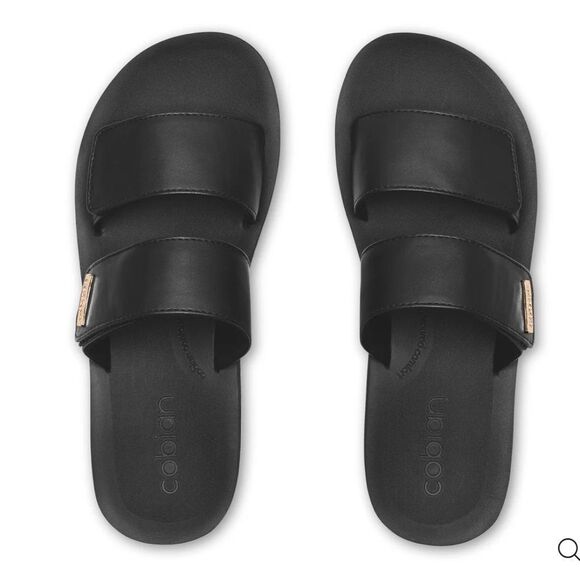 Cobian Women's Dana Rise Synthetic Leather Strap Slides Sandals, Black Sz 8. NWT - Picture 4 of 13